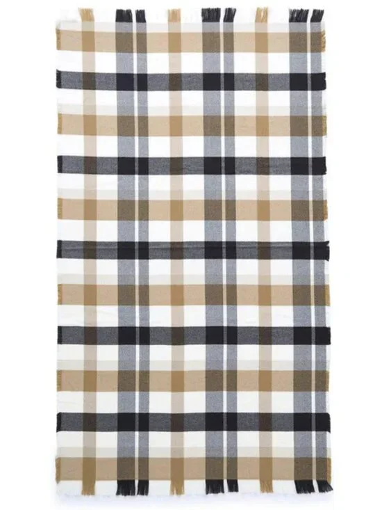 Vera Bradley Plaid Tiger's Eye Neutral Blanket Wrap - Picture 4 of 5